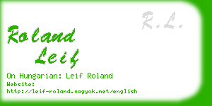 roland leif business card